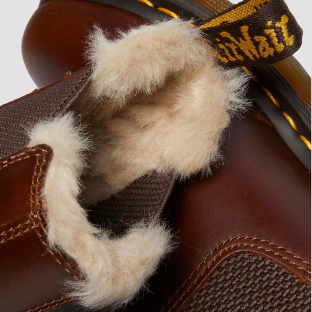 Dr. Martens Leonore 2976 Women's Faux Fur Lined Chelsea Boots Brown Sz 9 (used) - Picture 5 of 10
